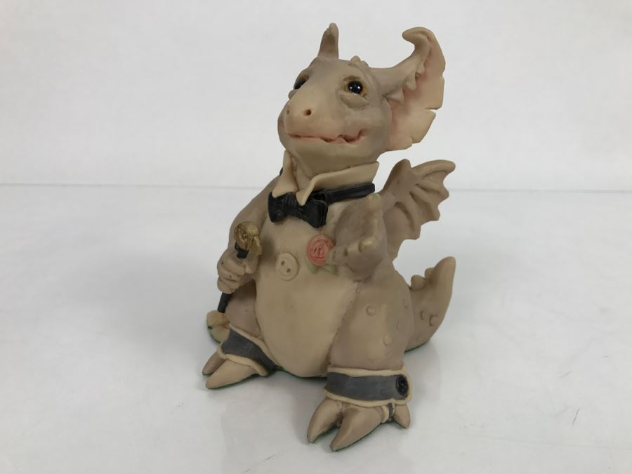 Hand Signed By Real Musgrave Pocket Dragon Figurine 4/91 - Whimsical World Of Pocket Dragons - Opera Gargoyle  - 1989 - Lilliput Lane Land Of Legend Limited - Hand Made in UK [MV $350-$400 Unsigned] [Photo 9]