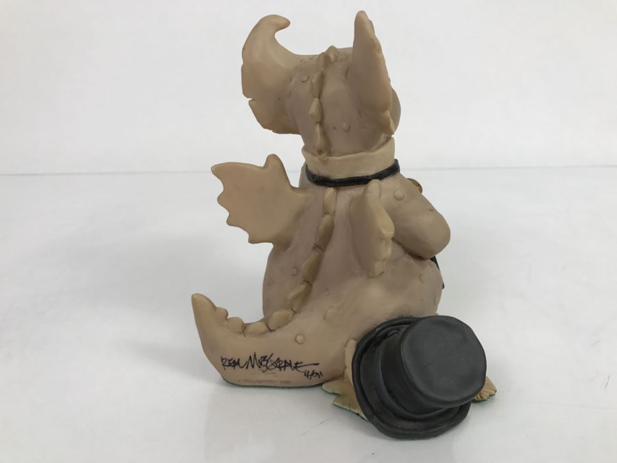 Hand Signed By Real Musgrave Pocket Dragon Figurine 4/91 - Whimsical World Of Pocket Dragons - Opera Gargoyle  - 1989 - Lilliput Lane Land Of Legend Limited - Hand Made in UK [MV $350-$400 Unsigned] [Photo 6]