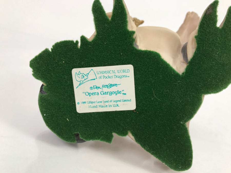 Hand Signed By Real Musgrave Pocket Dragon Figurine 4/91 - Whimsical World Of Pocket Dragons - Opera Gargoyle  - 1989 - Lilliput Lane Land Of Legend Limited - Hand Made in UK [MV $350-$400 Unsigned] [Photo 13]
