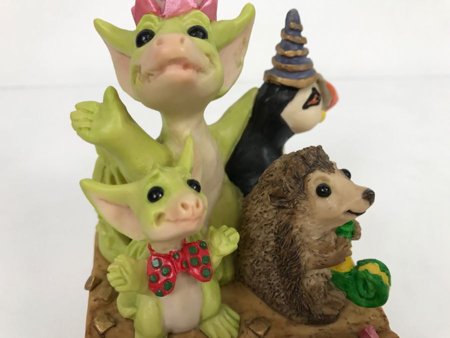 Whimsical World Of Pocket Dragons - Pocket Dragons And Friends Collectors Club - Collectors Special - Party Time - 1995 Real Musgrave, CWAL/CWSL - Hand Made in UK [MV $140-$180] [Photo 9]