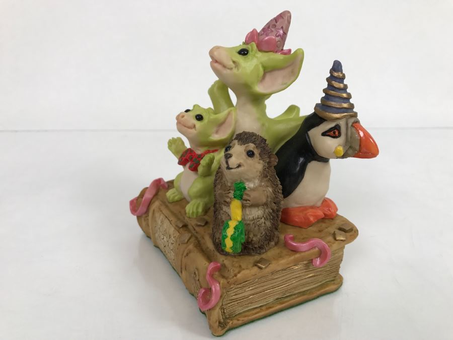 Whimsical World Of Pocket Dragons - Pocket Dragons And Friends Collectors Club - Collectors Special - Party Time - 1995 Real Musgrave, CWAL/CWSL - Hand Made in UK [MV $140-$180] [Photo 3]