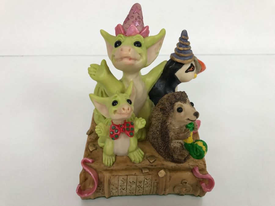Whimsical World Of Pocket Dragons - Pocket Dragons And Friends Collectors Club - Collectors Special - Party Time - 1995 Real Musgrave, CWAL/CWSL - Hand Made in UK [MV $140-$180]