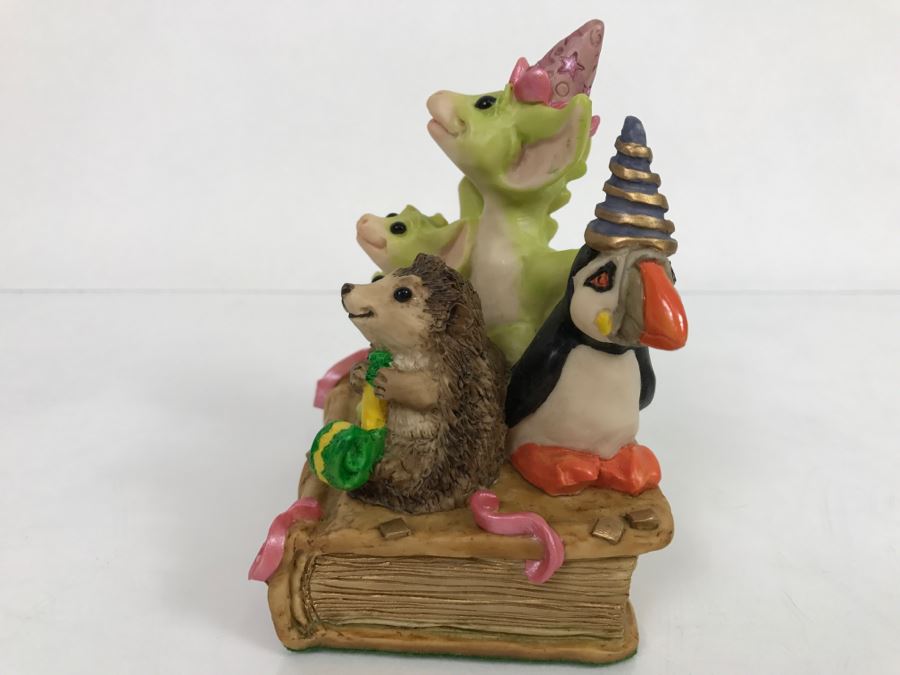 Whimsical World Of Pocket Dragons - Pocket Dragons And Friends Collectors Club - Collectors Special - Party Time - 1995 Real Musgrave, CWAL/CWSL - Hand Made in UK [MV $140-$180] [Photo 4]