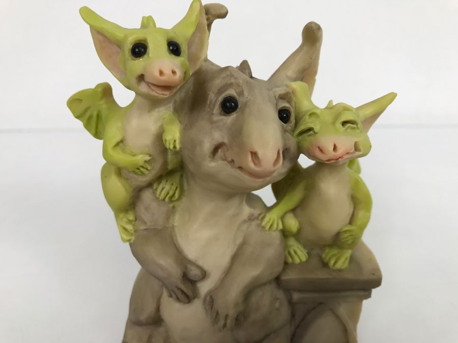 Hand Signed By Real Musgrave Pocket Dragon Figurine 1/94 - Whimsical World Of Pocket Dragons - Friends - 1990 LOL - Hand Made in UK [MV $80-$100] [Photo 3]