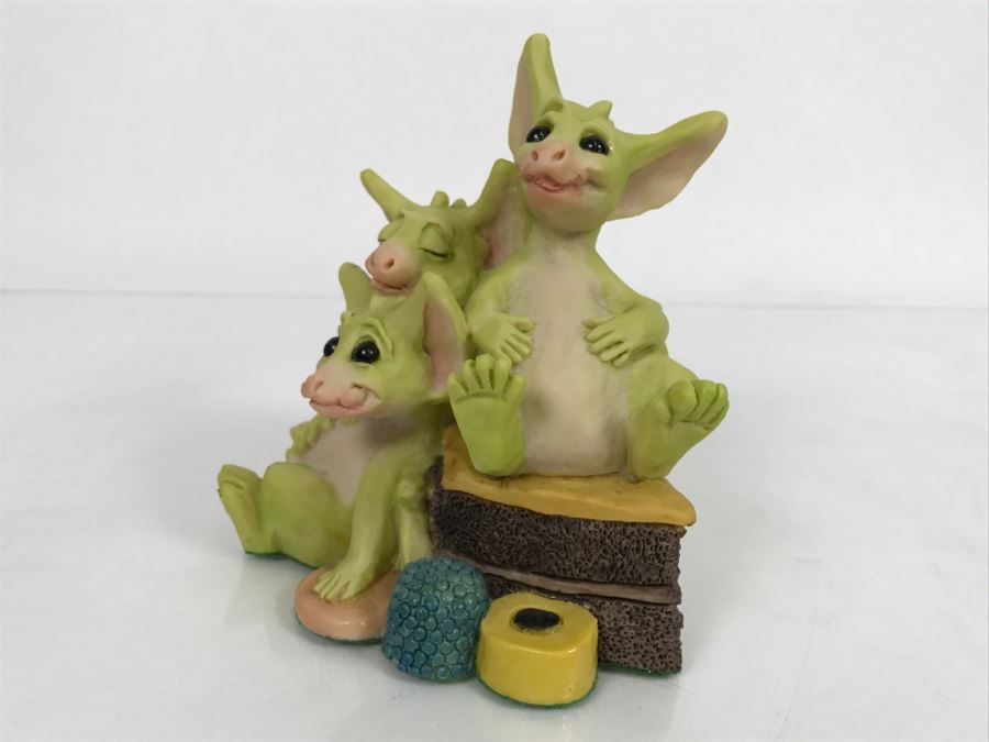 Hand Signed By Real Musgrave Pocket Dragon Figurine 1/94 - Whimsical World Of Pocket Dragons - Treasure! - 1993 Real Musgrave, CWS, LOL Limited - Hand Made in UK [MV $70-$100 Unsigned] [Photo 13]