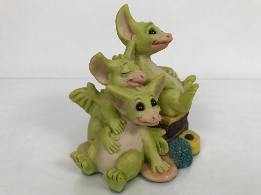 Hand Signed By Real Musgrave Pocket Dragon Figurine 1/94 - Whimsical World Of Pocket Dragons - Treasure! - 1993 Real Musgrave, CWS, LOL Limited - Hand Made in UK [MV $70-$100 Unsigned] [Photo 5]