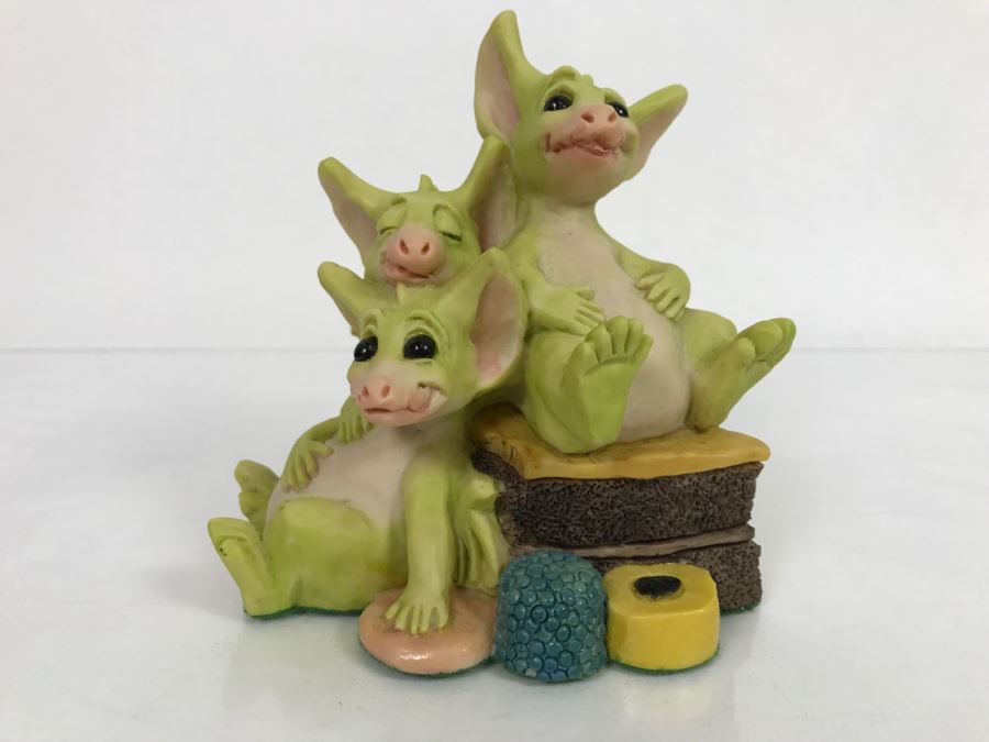 Hand Signed By Real Musgrave Pocket Dragon Figurine 1/94 - Whimsical World Of Pocket Dragons - Treasure! - 1993 Real Musgrave, CWS, LOL Limited - Hand Made in UK [MV $70-$100 Unsigned] [Photo 4]