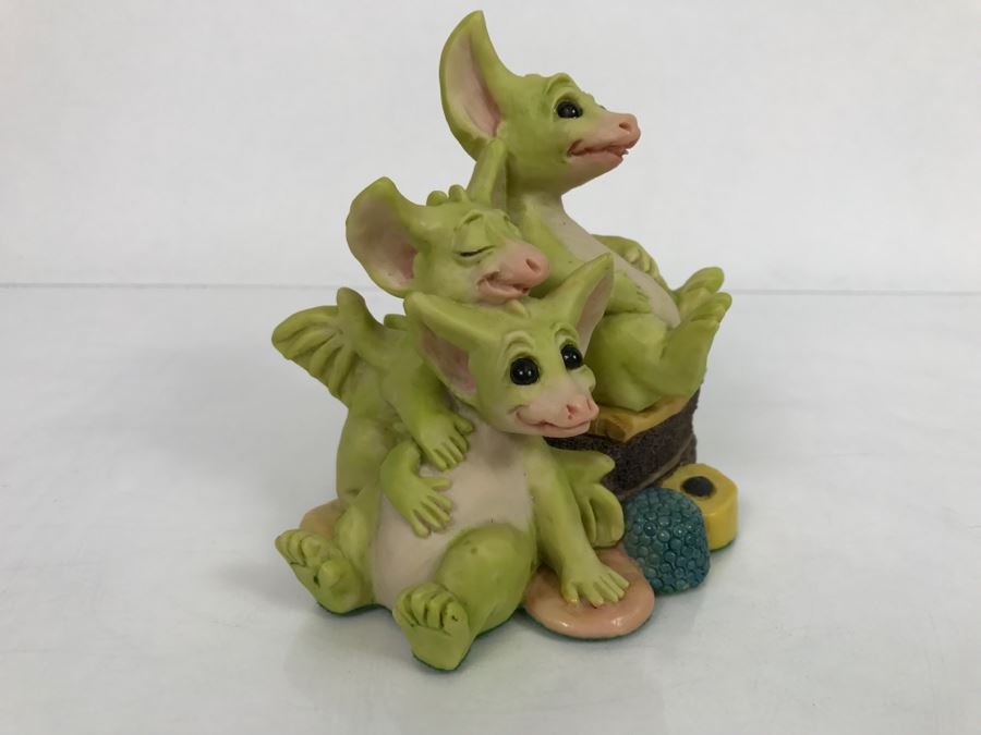 Hand Signed By Real Musgrave Pocket Dragon Figurine 1/94 - Whimsical World Of Pocket Dragons - Treasure! - 1993 Real Musgrave, CWS, LOL Limited - Hand Made in UK [MV $70-$100 Unsigned] [Photo 6]
