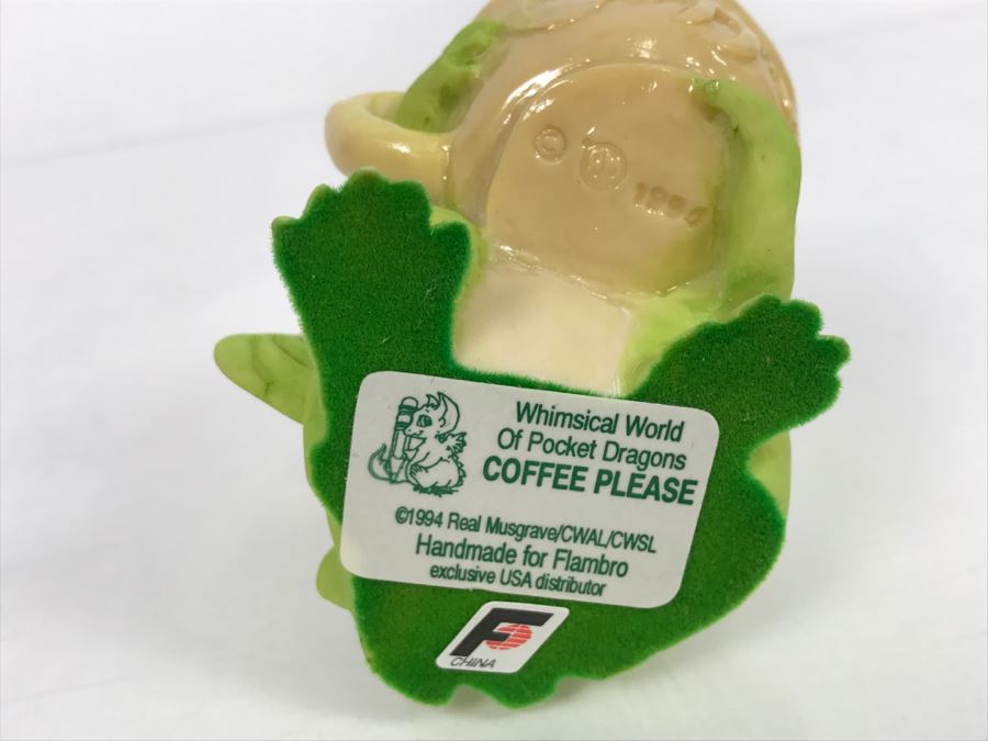 Whimsical World Of Pocket Dragons - Coffee Please - 1994 Real Musgrave/CWAL/CWSL - Handmade For Flambro Exclusive USA Distributor [MV $30-$40] [Photo 9]