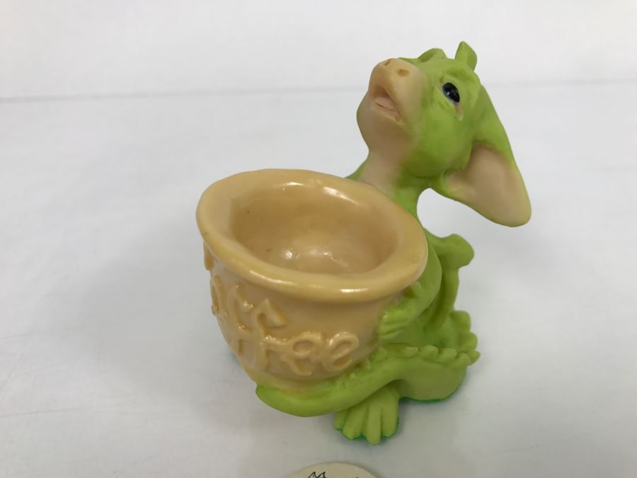 Whimsical World Of Pocket Dragons - Coffee Please - 1994 Real Musgrave/CWAL/CWSL - Handmade For Flambro Exclusive USA Distributor [MV $30-$40] [Photo 3]