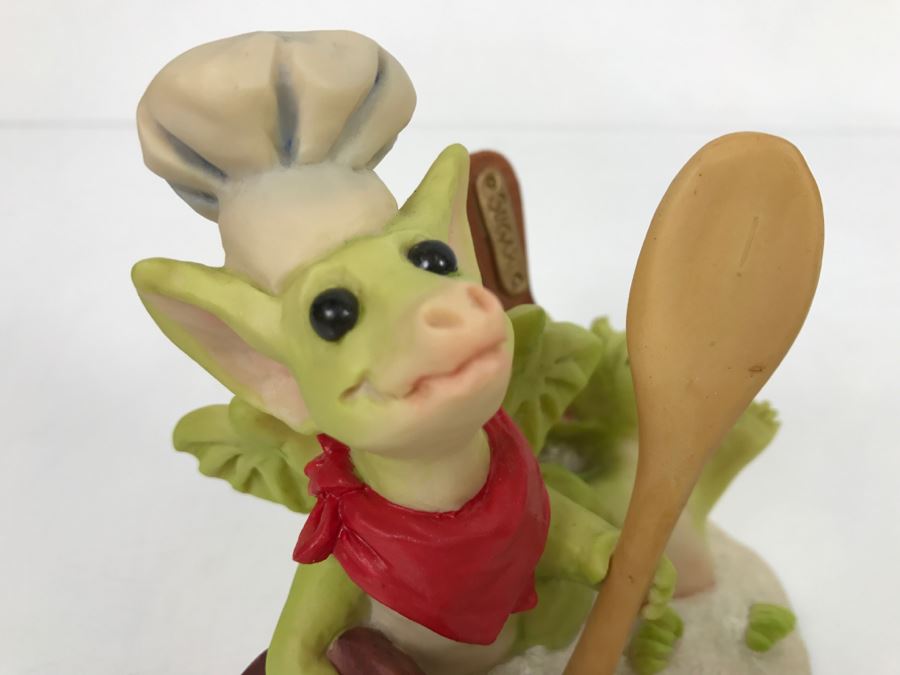 Hand Signed By Real Musgrave Pocket Dragon Figurine 1/94 - Whimsical World Of Pocket Dragons - Let’s Make Cookies! - 1993 Real Musgrave, CWS, LOL Limited - Hand Made in UK [MV $130-$160] [Photo 15]