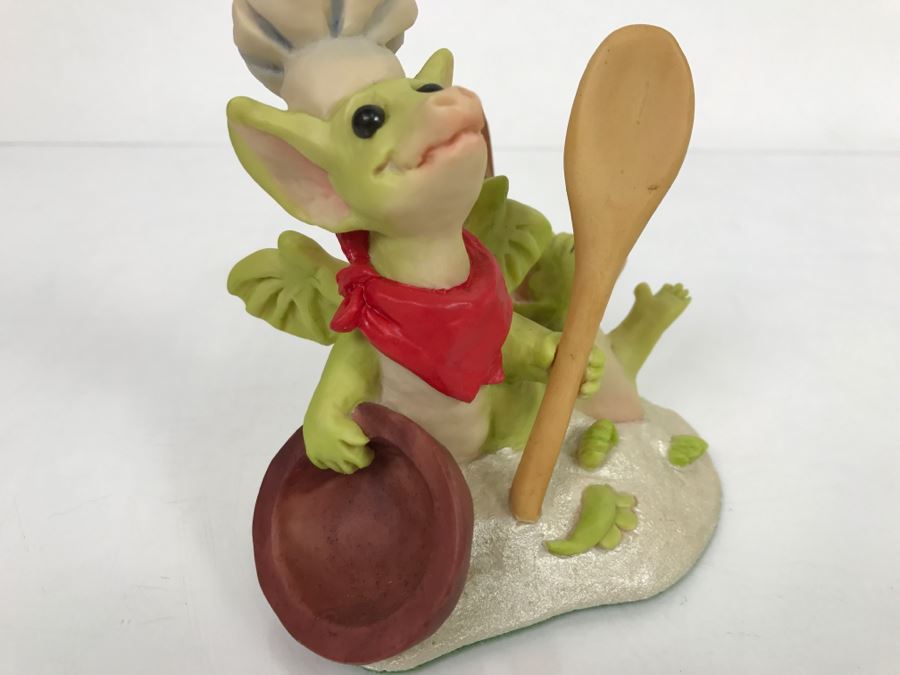 Hand Signed By Real Musgrave Pocket Dragon Figurine 1/94 - Whimsical World Of Pocket Dragons - Let’s Make Cookies! - 1993 Real Musgrave, CWS, LOL Limited - Hand Made in UK [MV $130-$160] [Photo 14]