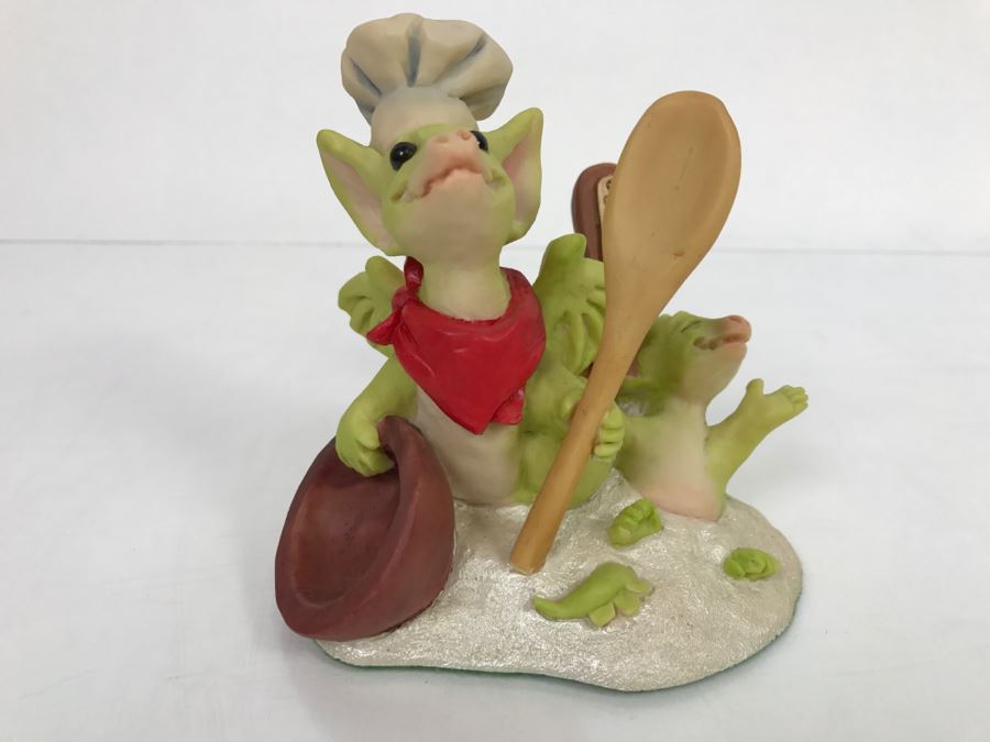 Hand Signed By Real Musgrave Pocket Dragon Figurine 1/94 - Whimsical World Of Pocket Dragons - Let’s Make Cookies! - 1993 Real Musgrave, CWS, LOL Limited - Hand Made in UK [MV $130-$160] [Photo 4]