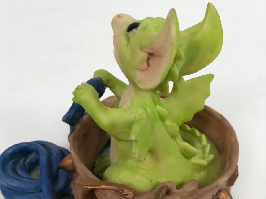 Hand Signed By Real Musgrave Pocket Dragon Figurine 4/91 - Whimsical World Of Pocket Dragons - Walkies?  - 1989 - Lilliput Lane Land Of Legend Limited - Hand Made in UK [MV $300-$400 Unsigned] [Photo 13]