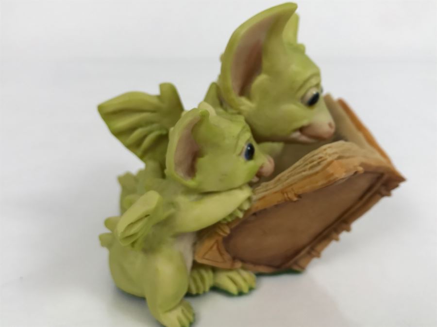 Hand Signed By Real Musgrave Pocket Dragon Figurine 1/94 - Whimsical World Of Pocket Dragons - Reading The Good Parts - 1992 Real Musgrave, CWS, LOL Limited - Hand Made in UK [MV $70-$90 Unsigned] [Photo 16]