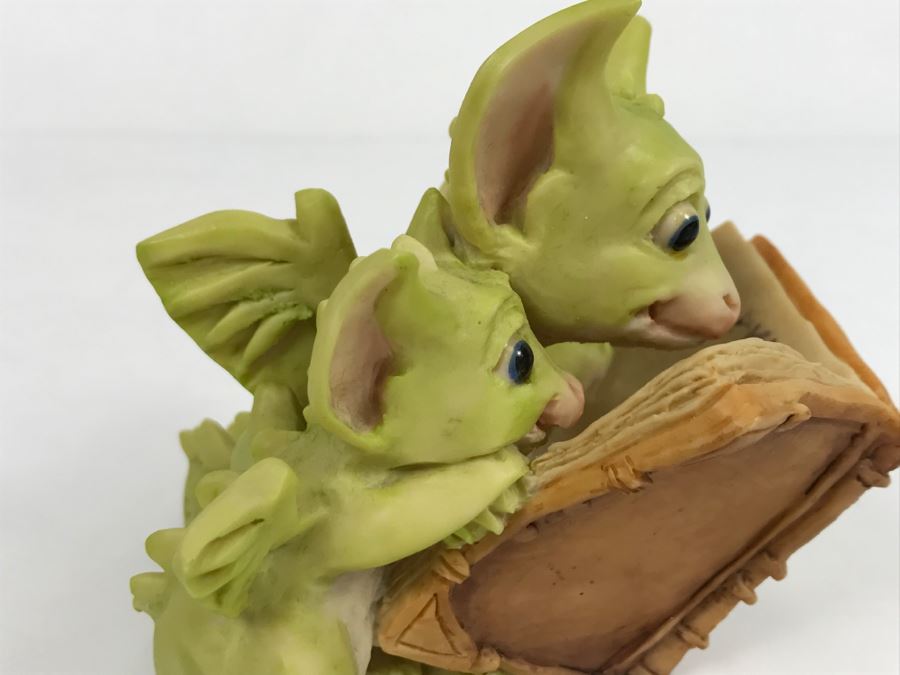 Hand Signed By Real Musgrave Pocket Dragon Figurine 1/94 - Whimsical World Of Pocket Dragons - Reading The Good Parts - 1992 Real Musgrave, CWS, LOL Limited - Hand Made in UK [MV $70-$90 Unsigned] [Photo 17]