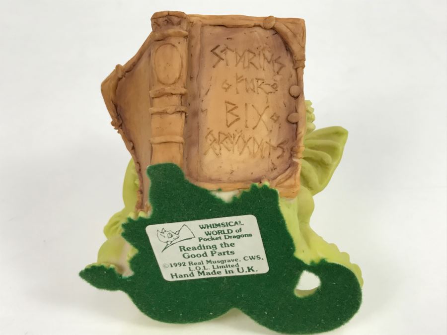 Hand Signed By Real Musgrave Pocket Dragon Figurine 1/94 - Whimsical World Of Pocket Dragons - Reading The Good Parts - 1992 Real Musgrave, CWS, LOL Limited - Hand Made in UK [MV $70-$90 Unsigned] [Photo 19]