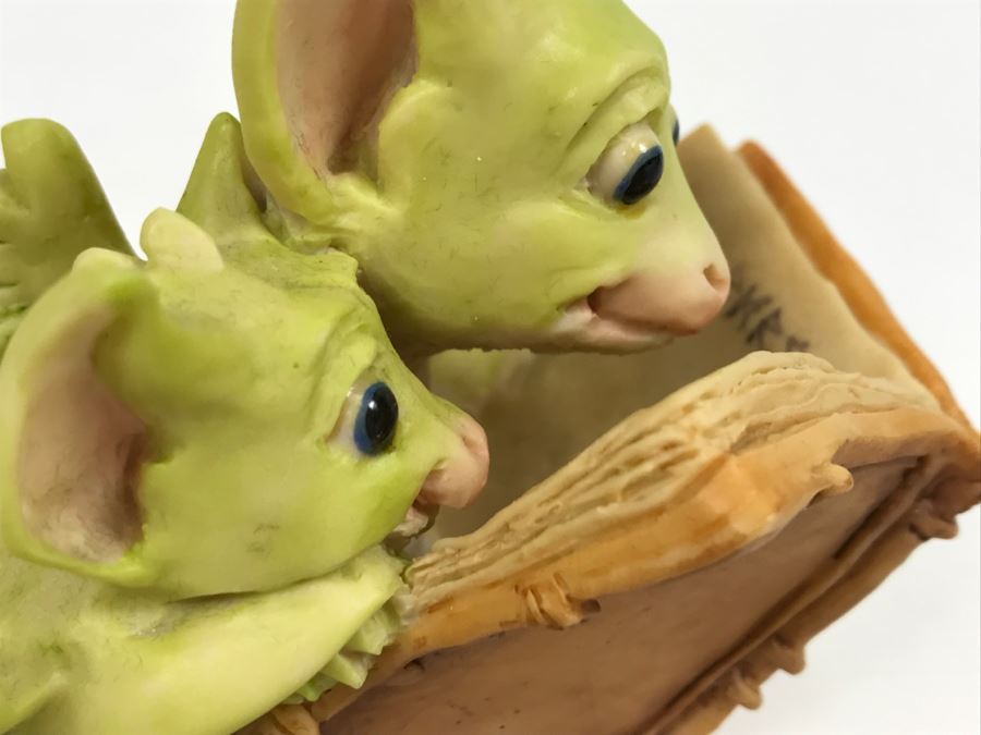 Hand Signed By Real Musgrave Pocket Dragon Figurine 1/94 - Whimsical World Of Pocket Dragons - Reading The Good Parts - 1992 Real Musgrave, CWS, LOL Limited - Hand Made in UK [MV $70-$90 Unsigned] [Photo 18]