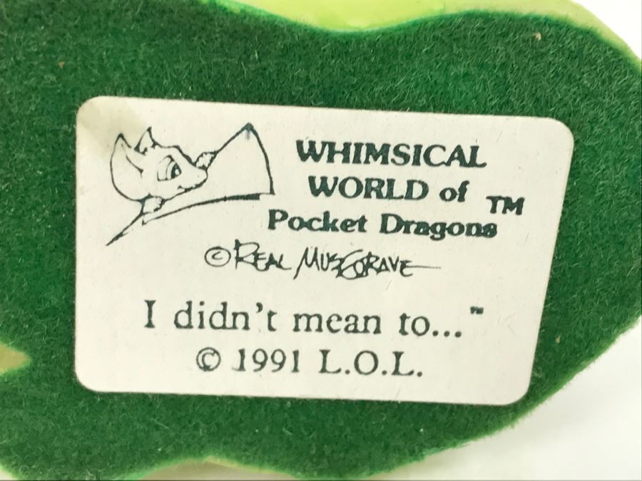 Hand Signed By Real Musgrave Pocket Dragons Figurine 10/92 - Whimsical World Of Pocket Dragons - I Didn’t Mean To... - 1991 LOL [MV $35-$45 Unsigned] [Photo 13]