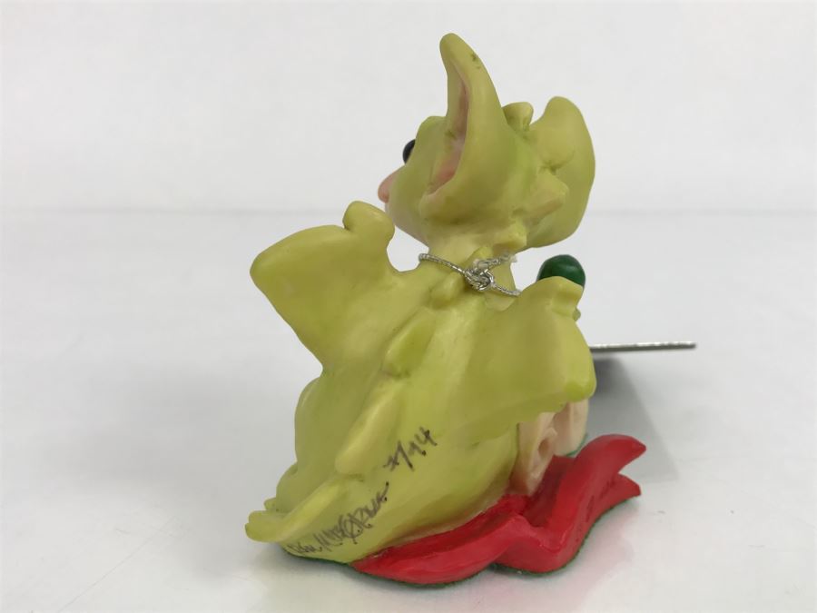 Hand Signed By Real Musgrave Pocket Dragon Figurine 7/94 - Whimsical World Of Pocket Dragons - Dear Santa - 1994 Real Musgrave, CWS Ltd/CWA Ltd - Hand Made in UK [MV $100-$120] [Photo 10]