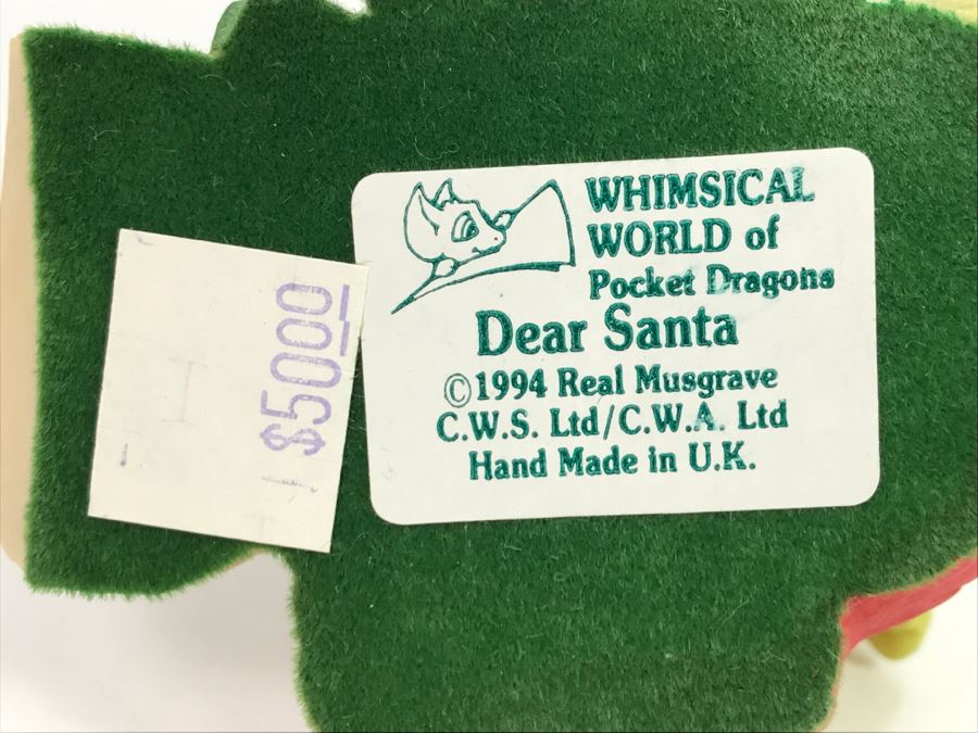 Hand Signed By Real Musgrave Pocket Dragon Figurine 7/94 - Whimsical World Of Pocket Dragons - Dear Santa - 1994 Real Musgrave, CWS Ltd/CWA Ltd - Hand Made in UK [MV $100-$120] [Photo 17]