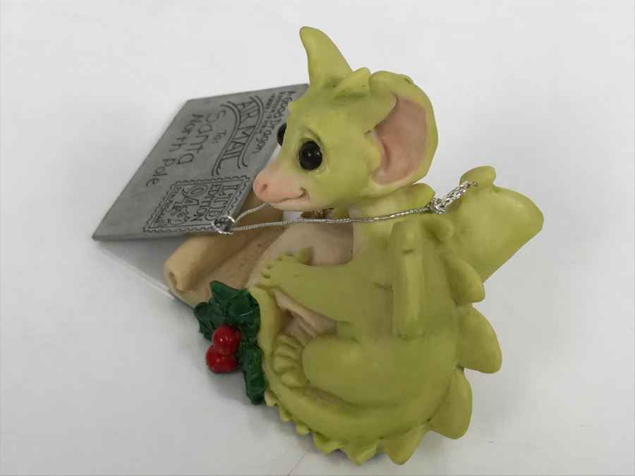 Hand Signed By Real Musgrave Pocket Dragon Figurine 7/94 - Whimsical World Of Pocket Dragons - Dear Santa - 1994 Real Musgrave, CWS Ltd/CWA Ltd - Hand Made in UK [MV $100-$120] [Photo 13]