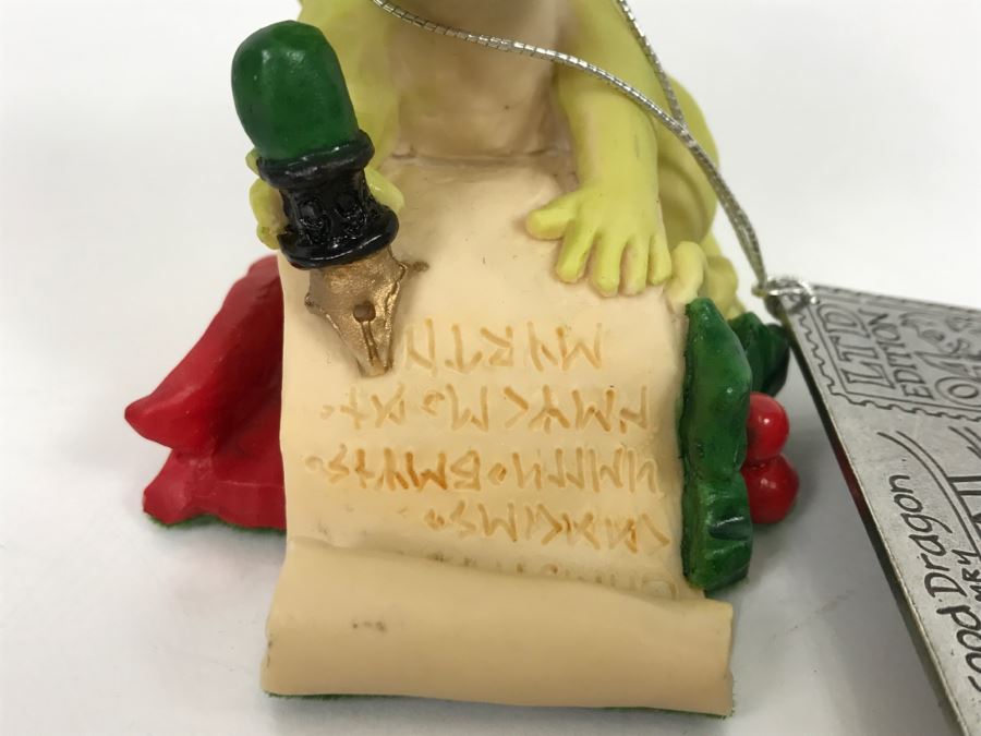 Hand Signed By Real Musgrave Pocket Dragon Figurine 7/94 - Whimsical World Of Pocket Dragons - Dear Santa - 1994 Real Musgrave, CWS Ltd/CWA Ltd - Hand Made in UK [MV $100-$120] [Photo 7]