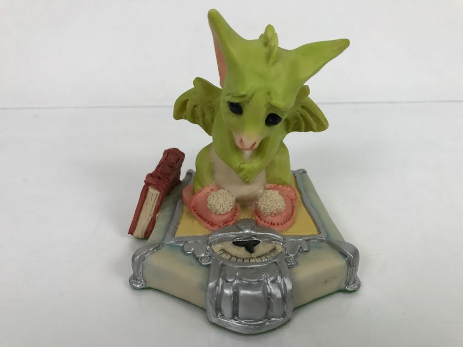 Hand Signed By Real Musgrave Pocket Dragon Figurine 1/94 - Whimsical World Of Pocket Dragons - Scales Of Injustice - 1991 LOL - Hand Made in UK [MV $80-$110] [Photo 3]
