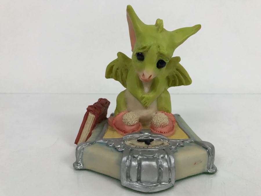Hand Signed By Real Musgrave Pocket Dragon Figurine 1/94 - Whimsical World Of Pocket Dragons - Scales Of Injustice - 1991 LOL - Hand Made in UK [MV $80-$110] [Photo 2]