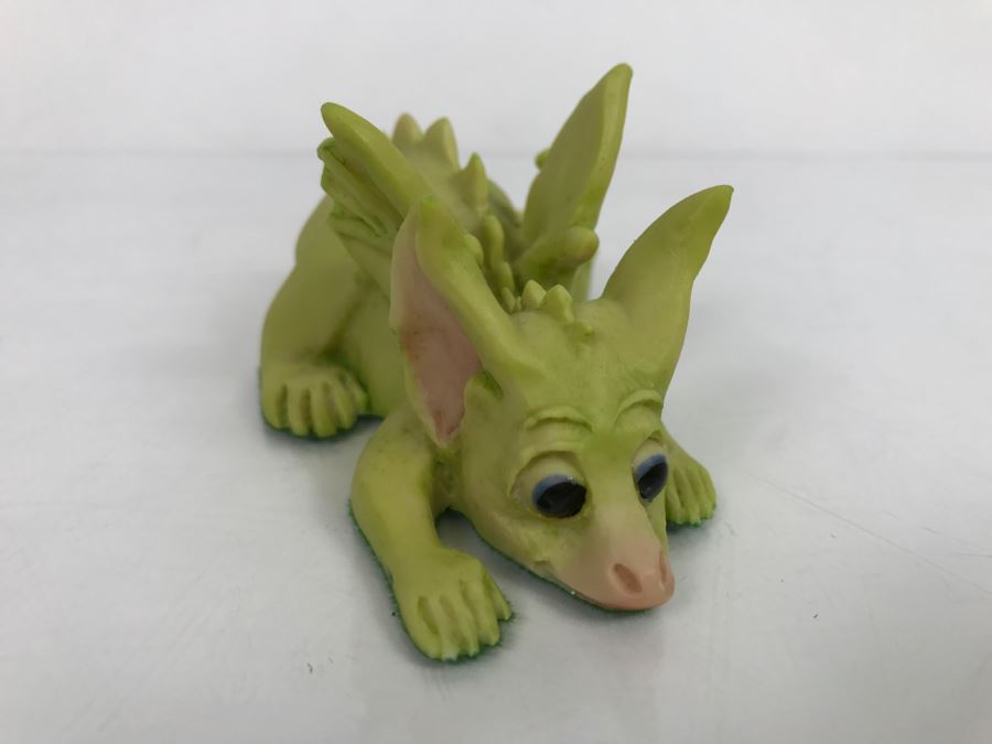 Hand Signed By Real Musgrave Pocket Dragon Figurine 4/91 - Whimsical World Of Pocket Dragons - Stalking The Cookie Jar  - 1989 - Lilliput Lane Land Of Legend Limited - Hand Made in UK [MV $30-$40 Unsigned] [Photo 4]