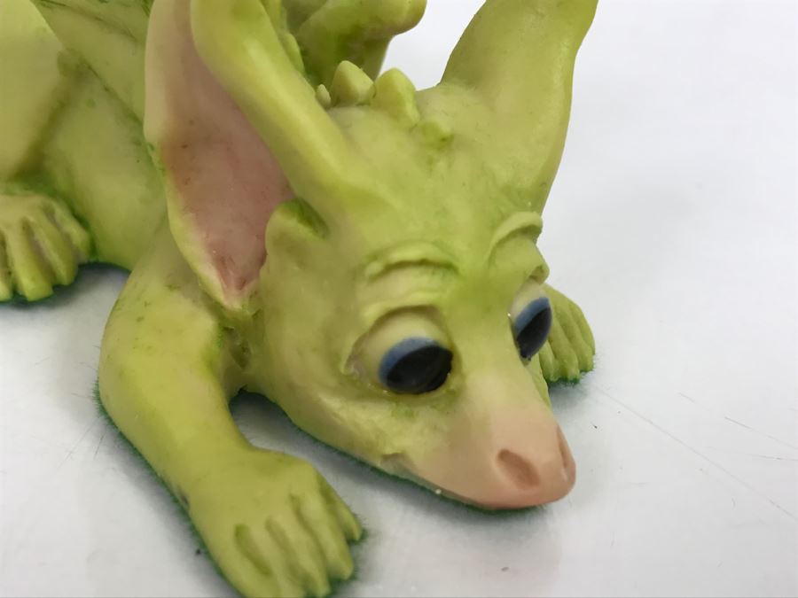 Hand Signed By Real Musgrave Pocket Dragon Figurine 4/91 - Whimsical World Of Pocket Dragons - Stalking The Cookie Jar  - 1989 - Lilliput Lane Land Of Legend Limited - Hand Made in UK [MV $30-$40 Unsigned] [Photo 6]