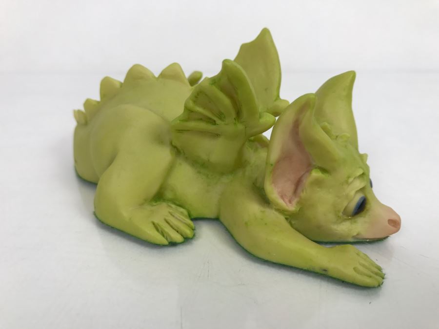 Hand Signed By Real Musgrave Pocket Dragon Figurine 4/91 - Whimsical World Of Pocket Dragons - Stalking The Cookie Jar  - 1989 - Lilliput Lane Land Of Legend Limited - Hand Made in UK [MV $30-$40 Unsigned] [Photo 5]