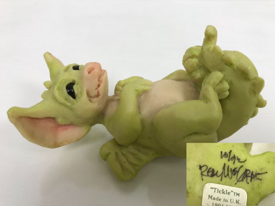 Hand Signed By Real Musgrave 10/92 - Whimsical World Of Pocket Dragons - Tickle - 1991 LLLLL - Made In UK [MV $30-$40 Unsigned] [Photo 1]