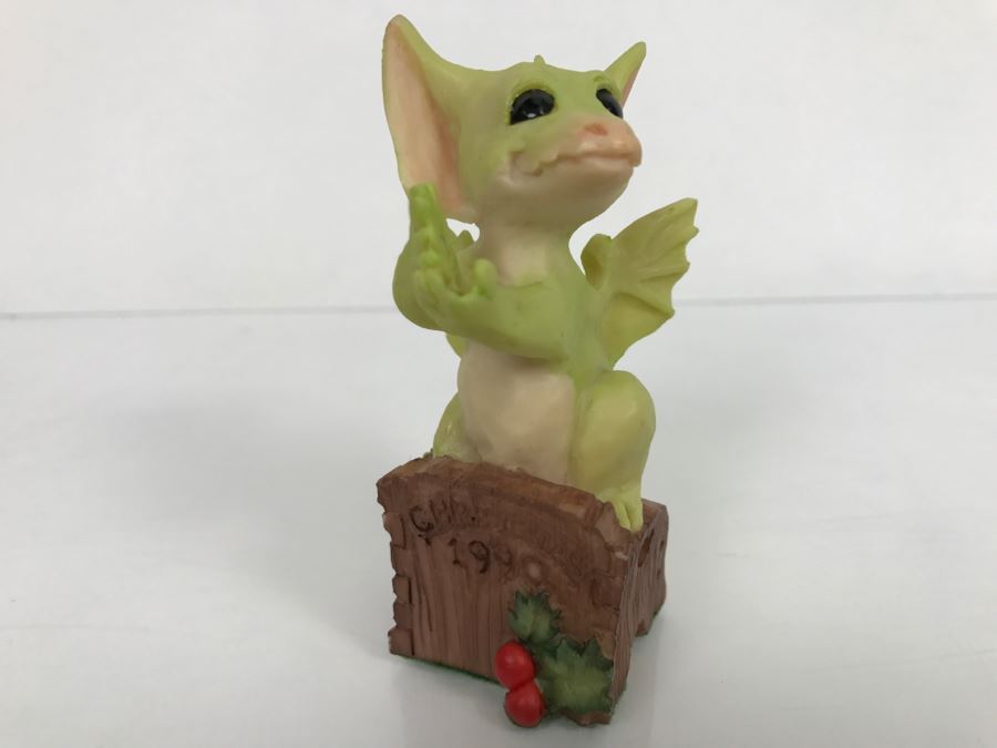Hand Signed By Real Musgrave 10/92 - Whimsical World Of Pocket Dragons - Putting Me On The Tree - Edition Limited to 5000 - 1990 LLLLL - Made In UK [MV $180-$250 Unsigned] [Photo 2]