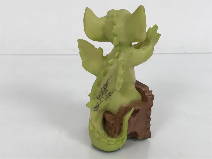 Hand Signed By Real Musgrave 10/92 - Whimsical World Of Pocket Dragons - Putting Me On The Tree - Edition Limited to 5000 - 1990 LLLLL - Made In UK [MV $180-$250 Unsigned] [Photo 7]