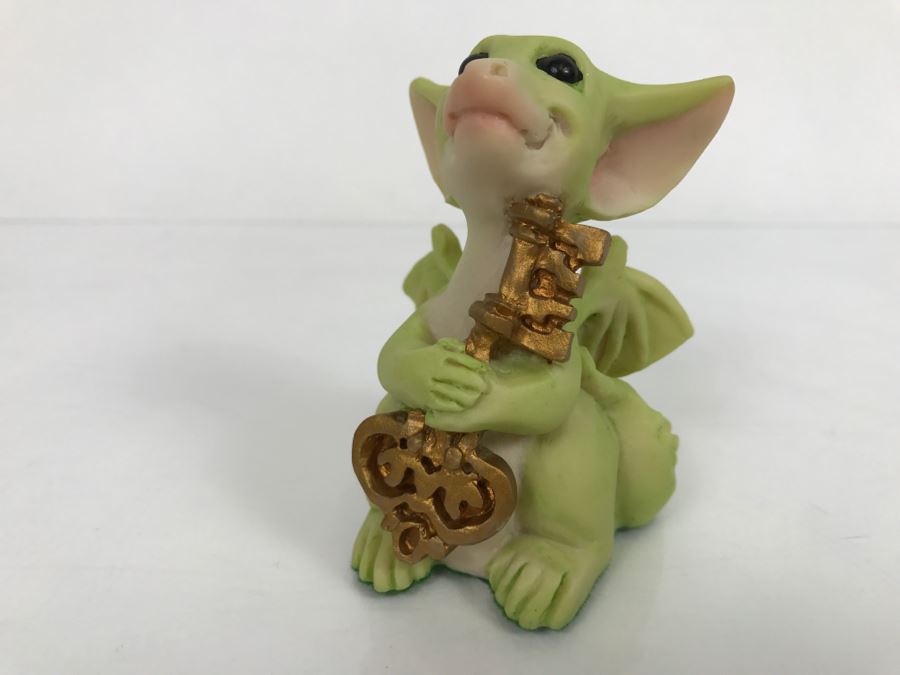 Hand Signed By Real Musgrave 3/93 - Whimsical World Of Pocket Dragons - Pocket Dragons And Friends Collectors Club - Complimentary Joining Piece - The Key to My Heart - 1992 Real Musgrave, CWS, LOL Limited - Made in UK [MV $150-$175 Unsigned] [Photo 3]