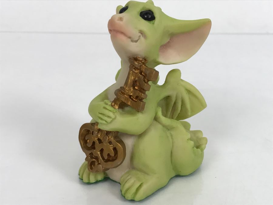 Hand Signed By Real Musgrave 3/93 - Whimsical World Of Pocket Dragons - Pocket Dragons And Friends Collectors Club - Complimentary Joining Piece - The Key to My Heart - 1992 Real Musgrave, CWS, LOL Limited - Made in UK [MV $150-$175 Unsigned] [Photo 2]