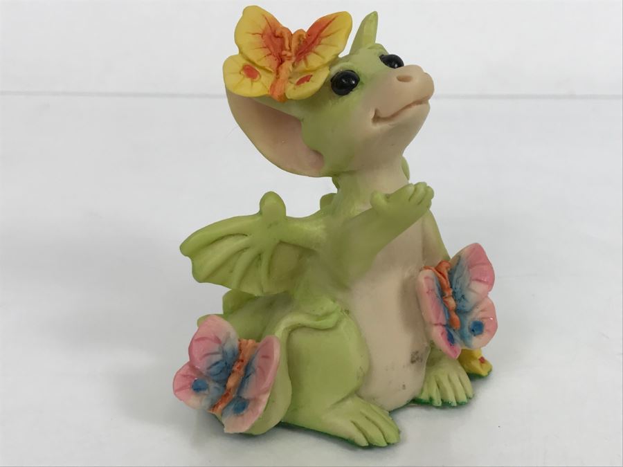 Hand Signed By Real Musgrave 10/92- Whimsical World Of Pocket Dragons - Land Of Legend - Collectors Fellowship - Collecting Butterflies - 1991 LOL - Made In UK [MV $175-$225 Unsigned] [Photo 12]