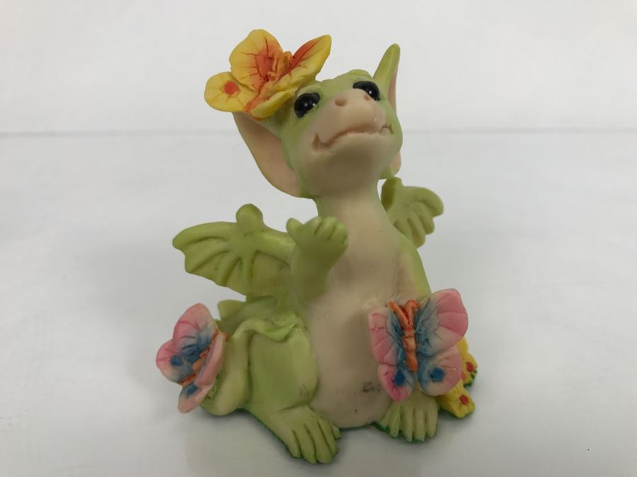 Hand Signed By Real Musgrave 10/92- Whimsical World Of Pocket Dragons - Land Of Legend - Collectors Fellowship - Collecting Butterflies - 1991 LOL - Made In UK [MV $175-$225 Unsigned] [Photo 3]