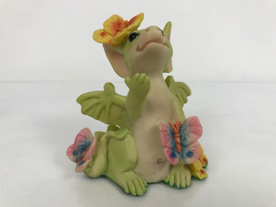 Hand Signed By Real Musgrave 10/92- Whimsical World Of Pocket Dragons - Land Of Legend - Collectors Fellowship - Collecting Butterflies - 1991 LOL - Made In UK [MV $175-$225 Unsigned] [Photo 4]