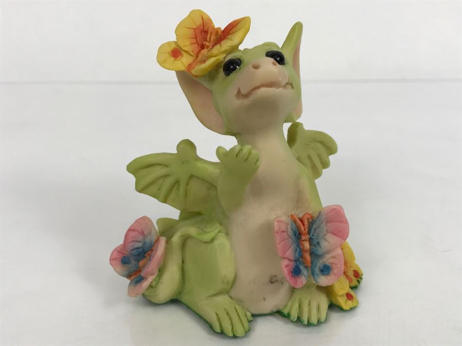 Hand Signed By Real Musgrave 10/92- Whimsical World Of Pocket Dragons - Land Of Legend - Collectors Fellowship - Collecting Butterflies - 1991 LOL - Made In UK [MV $175-$225 Unsigned] [Photo 13]