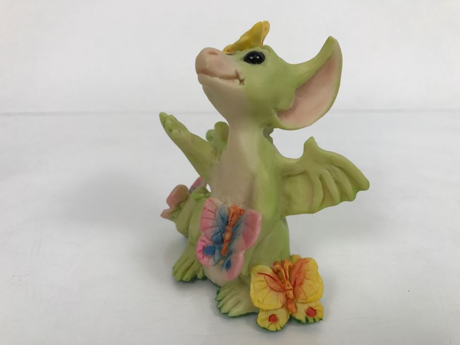 Hand Signed By Real Musgrave 10/92- Whimsical World Of Pocket Dragons - Land Of Legend - Collectors Fellowship - Collecting Butterflies - 1991 LOL - Made In UK [MV $175-$225 Unsigned] [Photo 5]