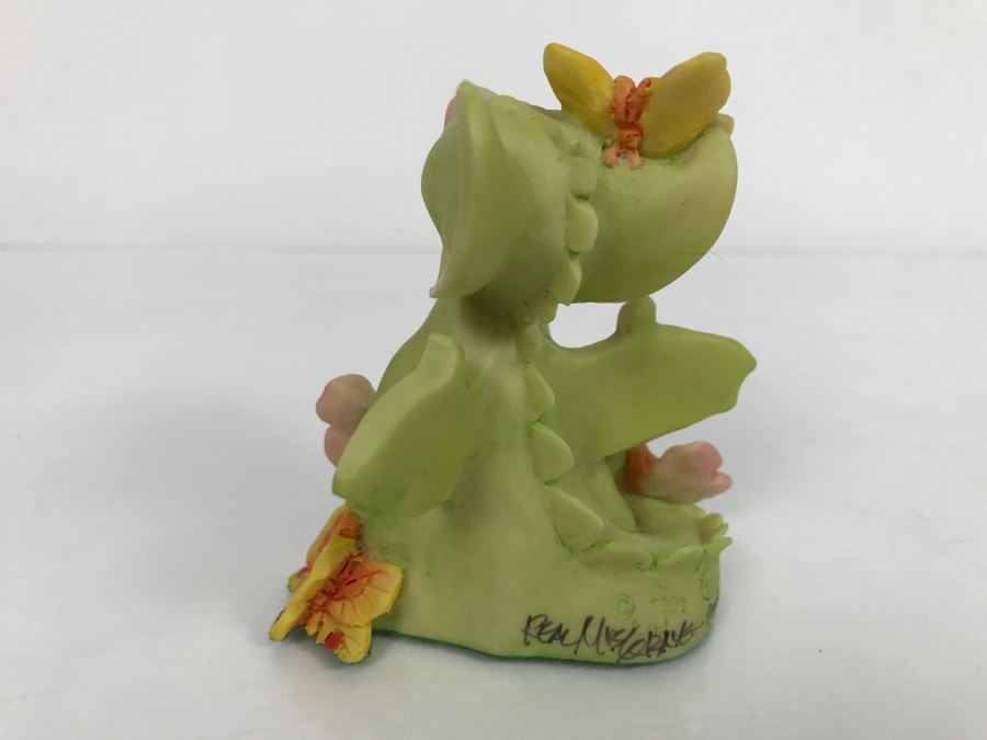 Hand Signed By Real Musgrave 10/92- Whimsical World Of Pocket Dragons - Land Of Legend - Collectors Fellowship - Collecting Butterflies - 1991 LOL - Made In UK [MV $175-$225 Unsigned] [Photo 7]