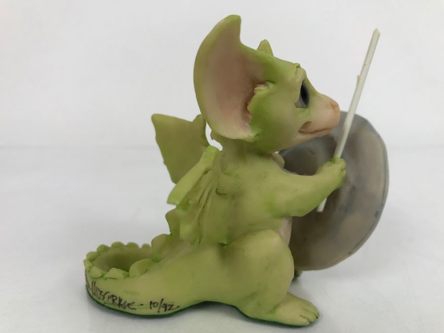 Hand Signed By Real Musgrave 10/92 - Whimsical World Of Pocket Dragons - The Gallant Defender - 1989 LLLLL - Copyright RM [MV $200-$250 Unsigned] [Photo 3]