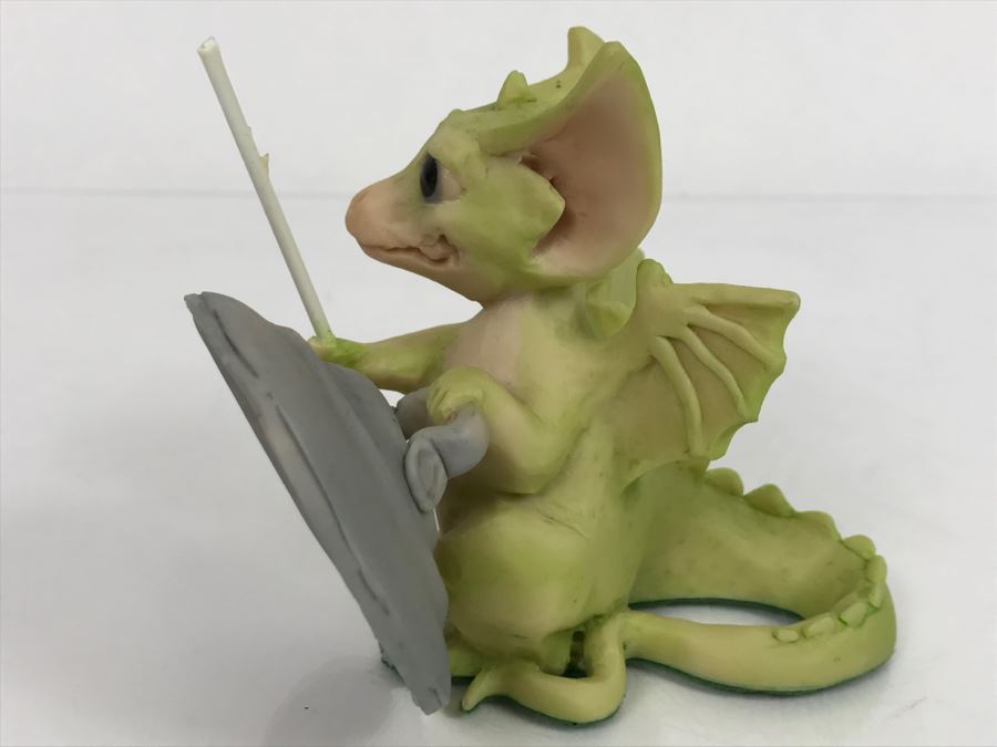 Hand Signed By Real Musgrave 10/92 - Whimsical World Of Pocket Dragons - The Gallant Defender - 1989 LLLLL - Copyright RM [MV $200-$250 Unsigned] [Photo 8]