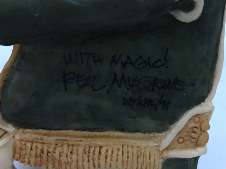 Hand Signed By Real Musgrave Pocket Dragon Figurine With Personal Message “With Magic'- Whimsical World Of Pocket Dragons - Gargoyle Hoping For Teacakes - 1989 - Lilliput Lane Land Of Legend Limited - Hand Made in UK - [MV $1,500-$1,700 Unsigned] [Photo 13]