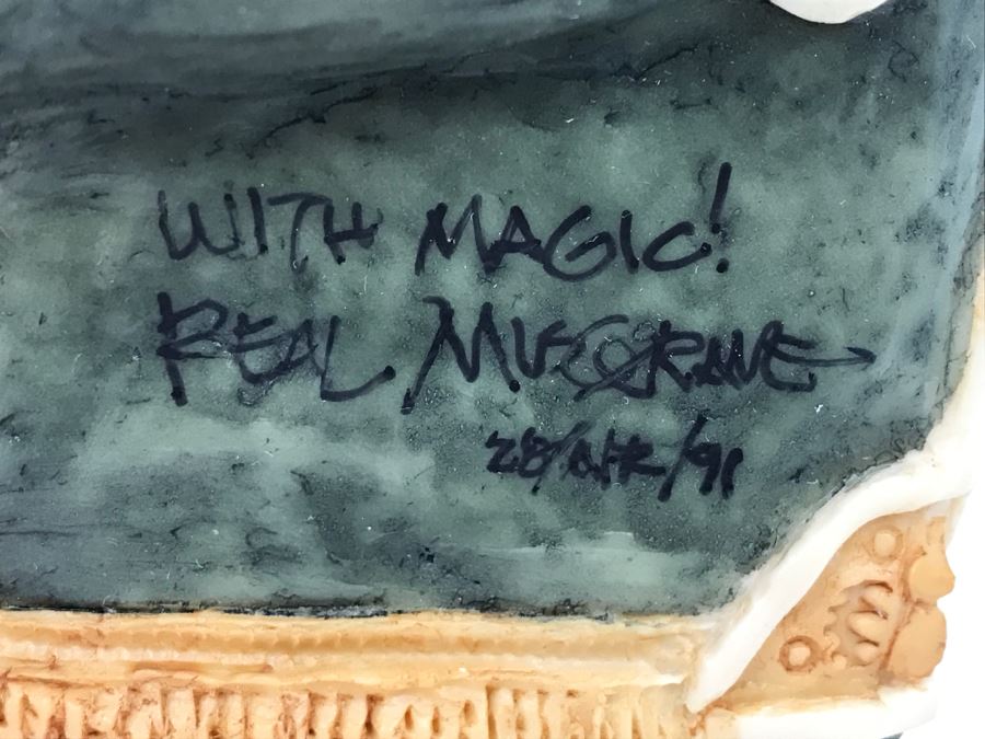 Hand Signed By Real Musgrave Pocket Dragon Figurine With Personal Message “With Magic'- Whimsical World Of Pocket Dragons - Gargoyle Hoping For Teacakes - 1989 - Lilliput Lane Land Of Legend Limited - Hand Made in UK - [MV $1,500-$1,700 Unsigned] [Photo 14]