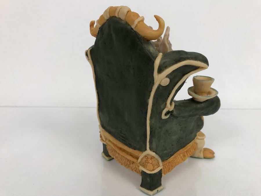 Hand Signed By Real Musgrave Pocket Dragon Figurine With Personal Message “With Magic'- Whimsical World Of Pocket Dragons - Gargoyle Hoping For Teacakes - 1989 - Lilliput Lane Land Of Legend Limited - Hand Made in UK - [MV $1,500-$1,700 Unsigned] [Photo 9]