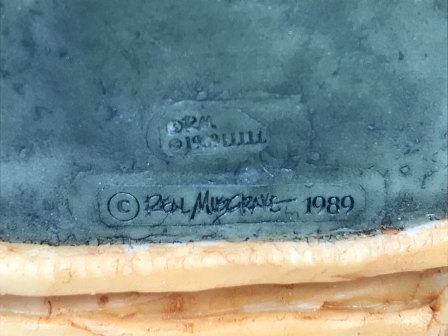 Hand Signed By Real Musgrave Pocket Dragon Figurine With Personal Message “With Magic'- Whimsical World Of Pocket Dragons - Gargoyle Hoping For Teacakes - 1989 - Lilliput Lane Land Of Legend Limited - Hand Made in UK - [MV $1,500-$1,700 Unsigned] [Photo 11]