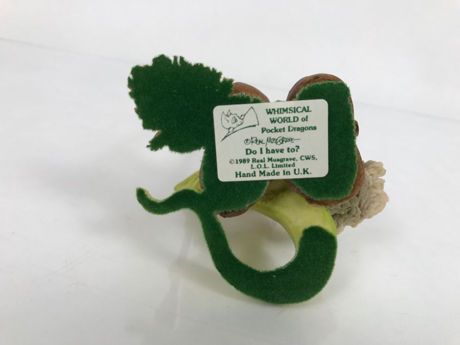 Hand Signed By Real Musgrave Pocket Dragon Figurine 1/94 - Whimsical World Of Pocket Dragons - Do I have To? - 1989 Real Musgrave, CWS, LOL Limited - Hand Made in UK [MV $60-$80 Unsigned] [Photo 11]